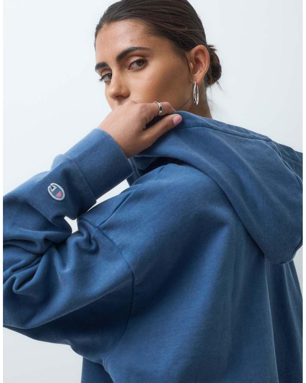 Champion Blue Future Memories Oversized Full Zip Hoodie