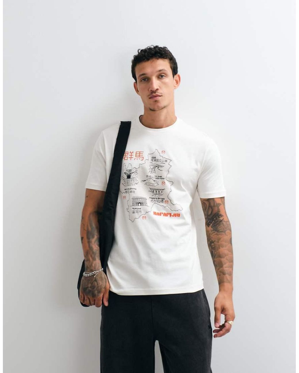 Napapijri White Map T-shirt for men