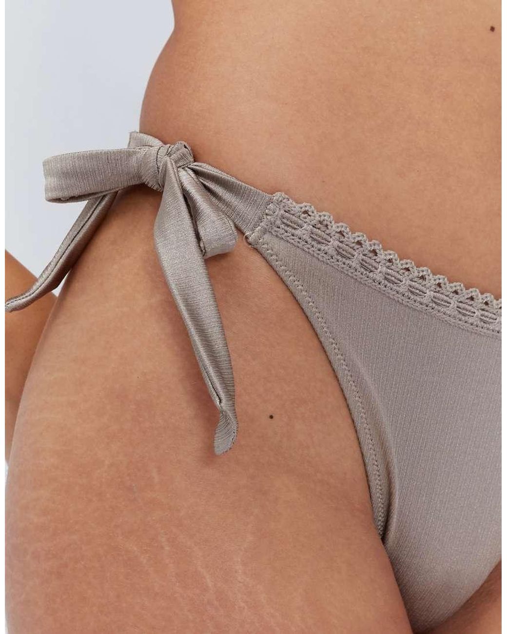 Boux Avenue Multicolor Ibiza Broderie Tie Side Bikini Bottoms Summer Soft Swimwear