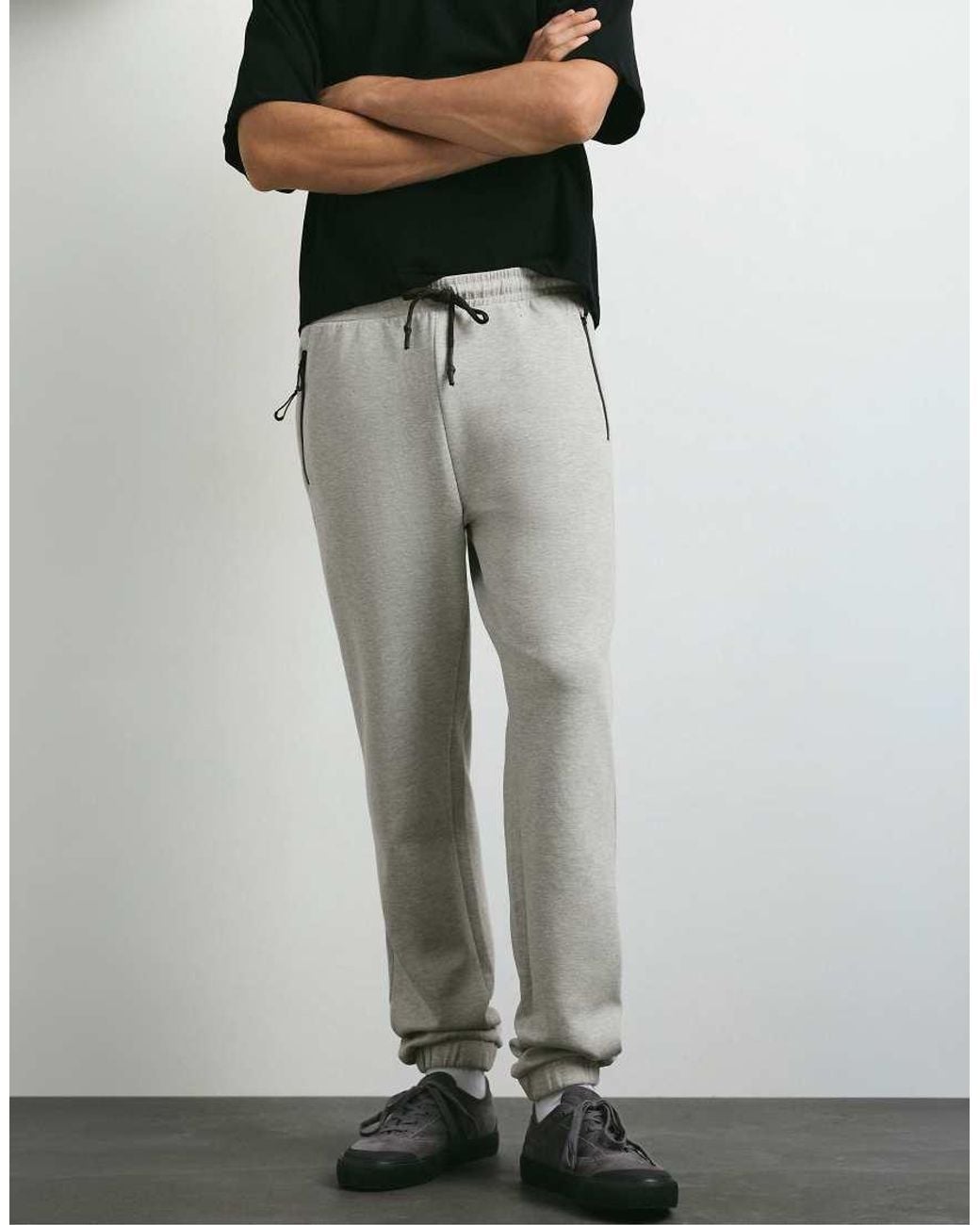 Pull&Bear Gray Stwd Technical joggers for men