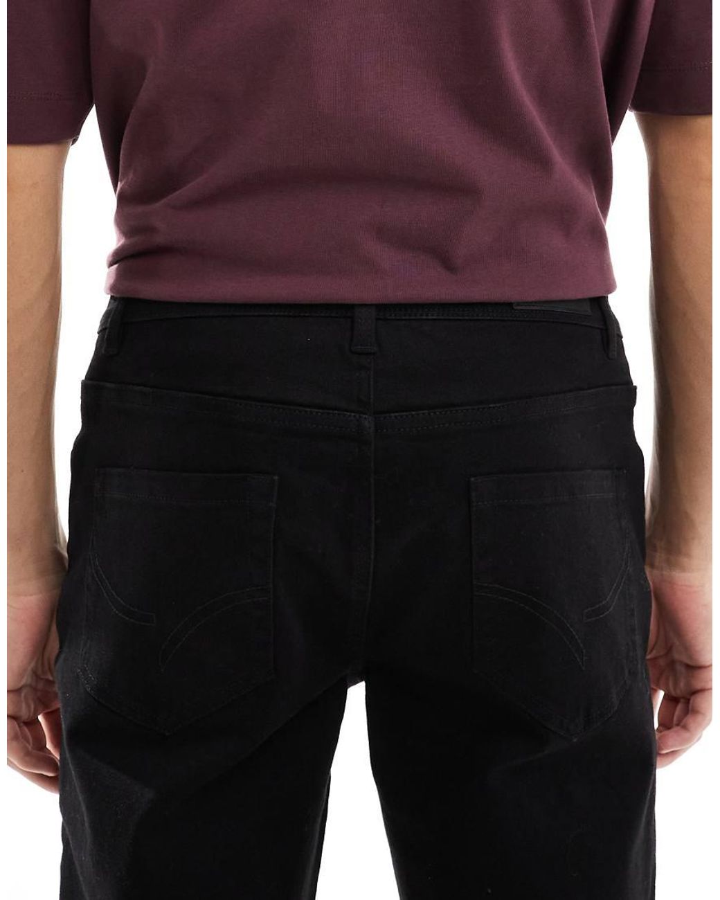Threadbare Red Straight Fit Jeans for men