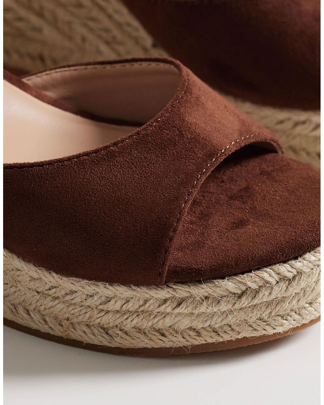 SEQWL Brown Espadrille Wedge Sandals