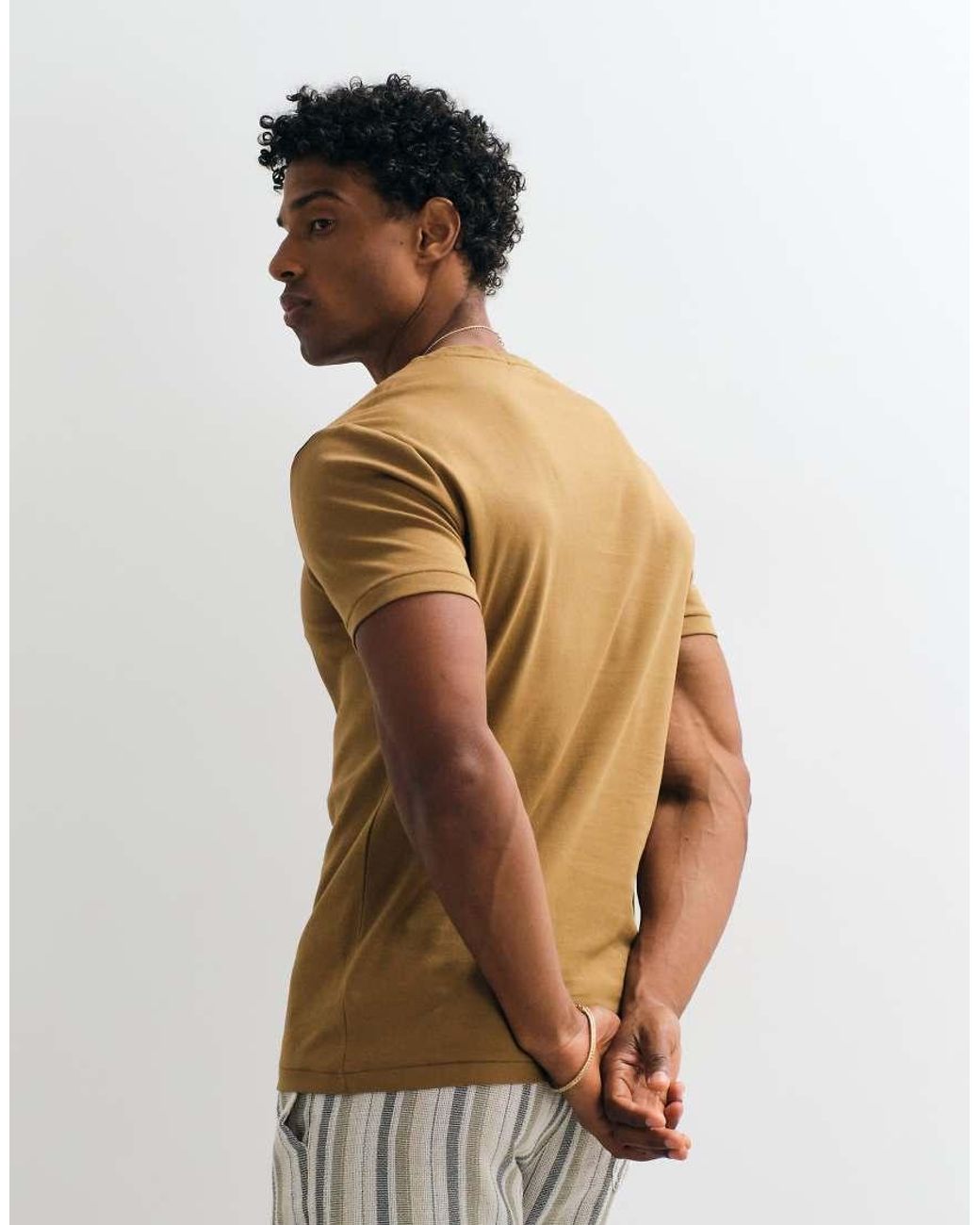 Polo Ralph Lauren Brown Icon Logo Short Sleeve Custom Slim Pima T-shirt for men