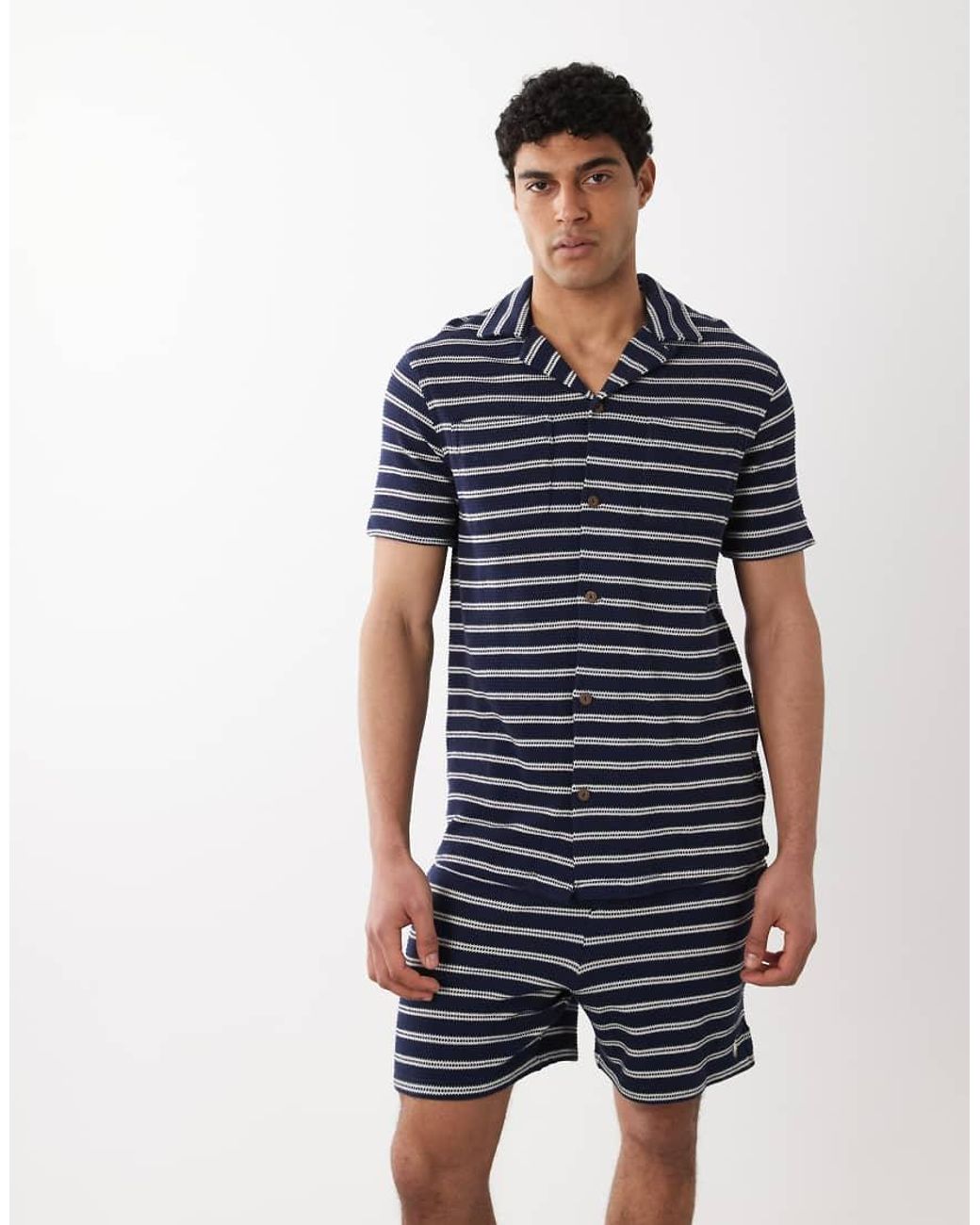 Polo Ralph Lauren Blue Icon Logo Knitted Striped Shorts for men