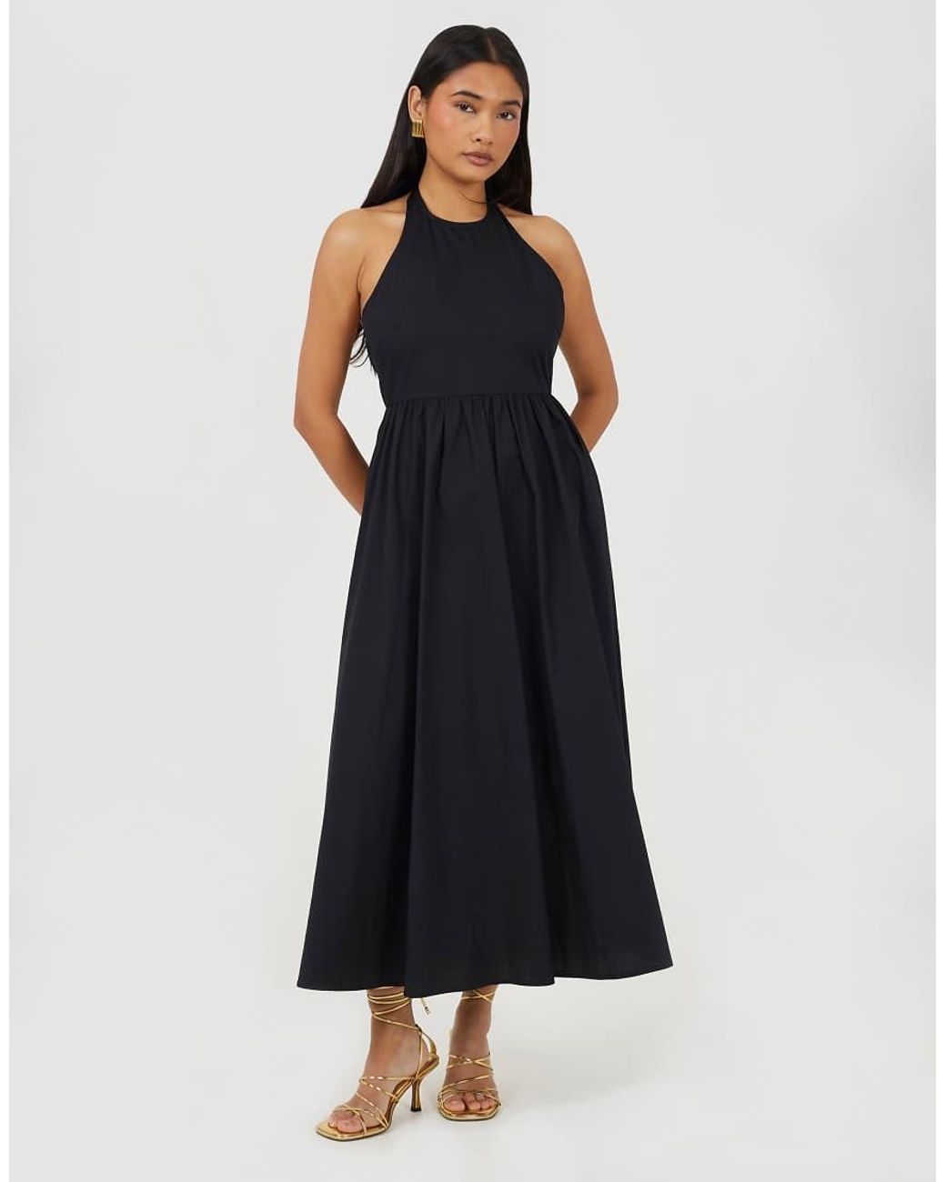 Brave Soul Black Halterneck A-Line Maxi Dress