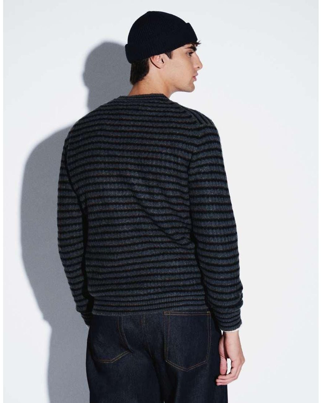 Jack & Jones Black Soft Fluffy Crew Neck Sweater for men