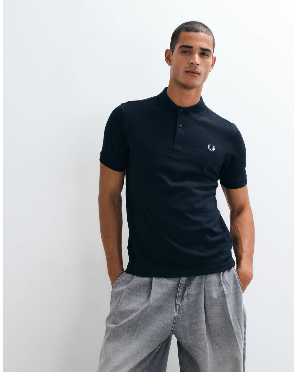 Fred Perry – einfarbiges polohemd in Blue für Herren