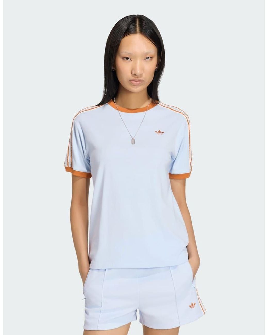 Adidas Originals White Summer Glow Advanced Three Stripes Tee