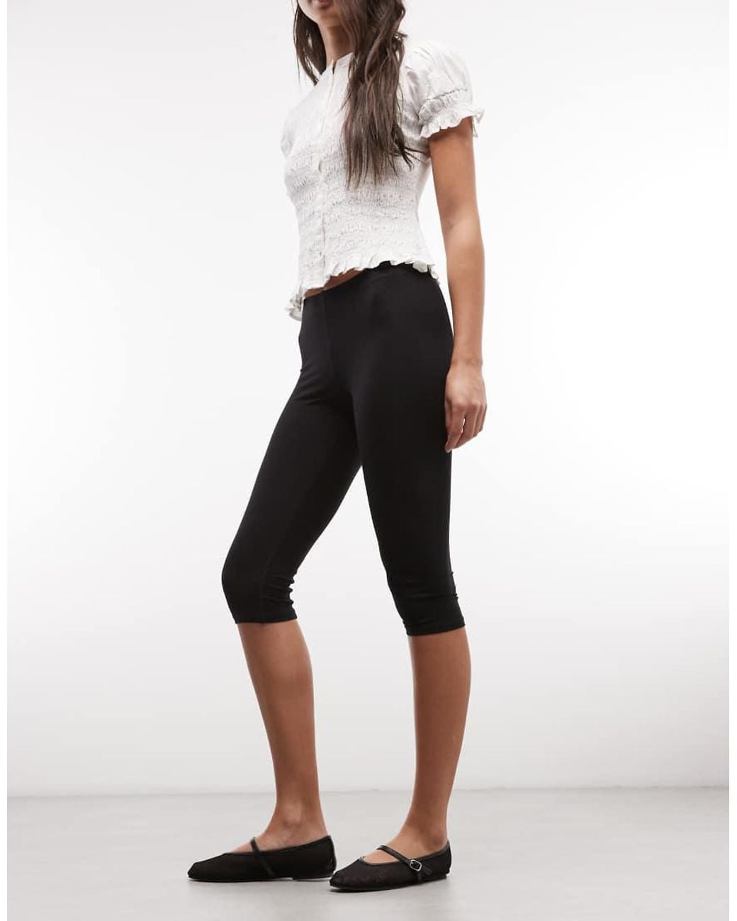 Monki Black Jersey Stretch Capri Pants