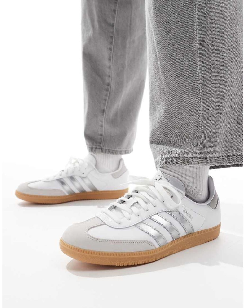 Zapatillas De Deporte Blancas Y Plateado Metalizado Samba Og De adidas  Originals de hombre de color Gris | Lyst