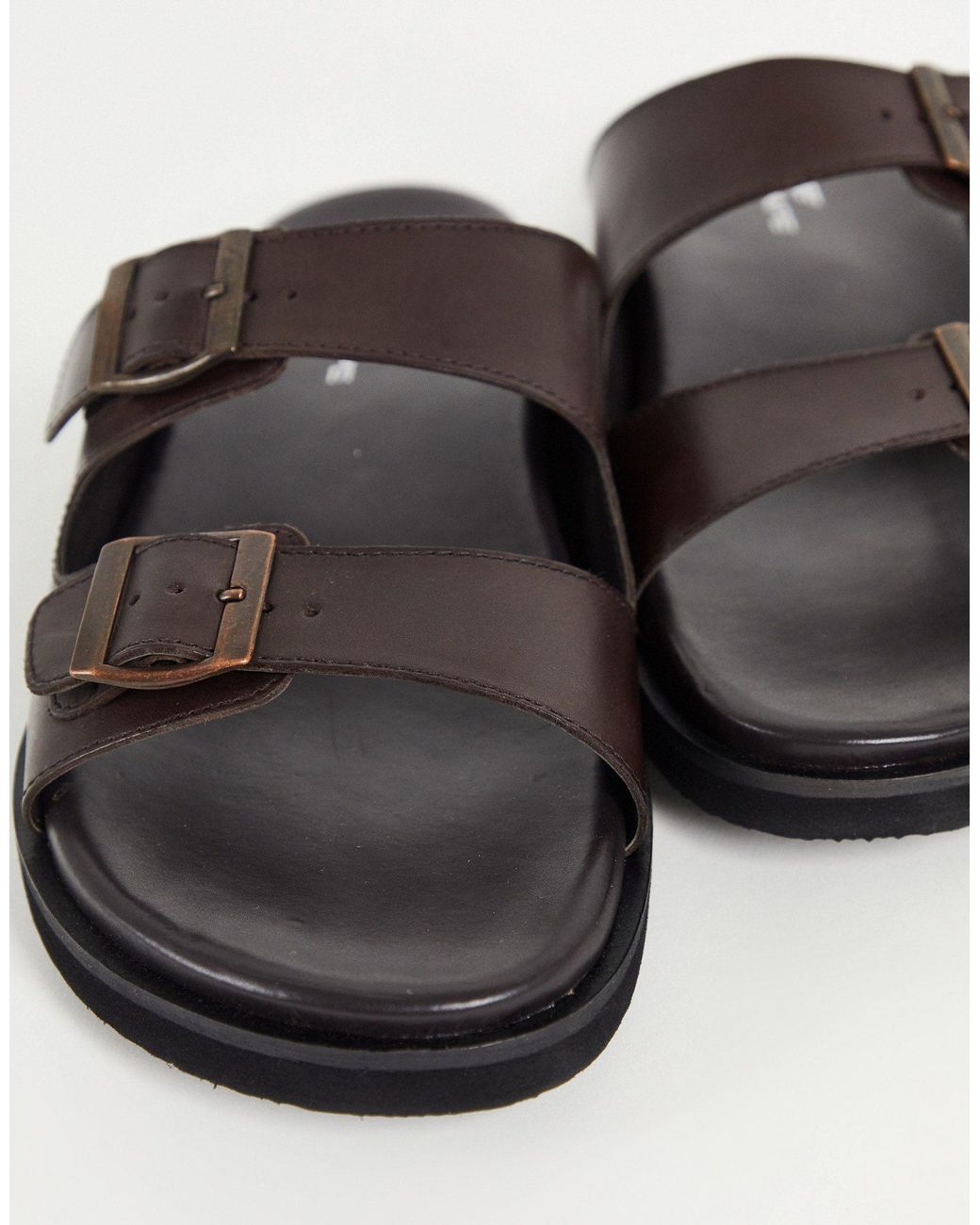Red Tape Double Buckle Slider Sandals 