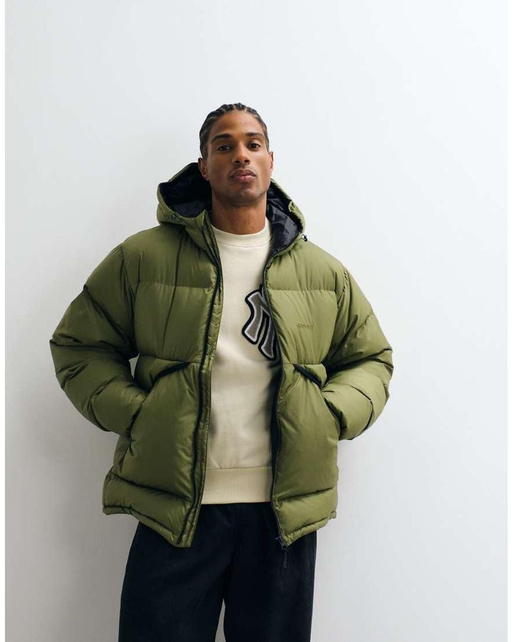 Gramicci Green Down Puffer Jacket for men