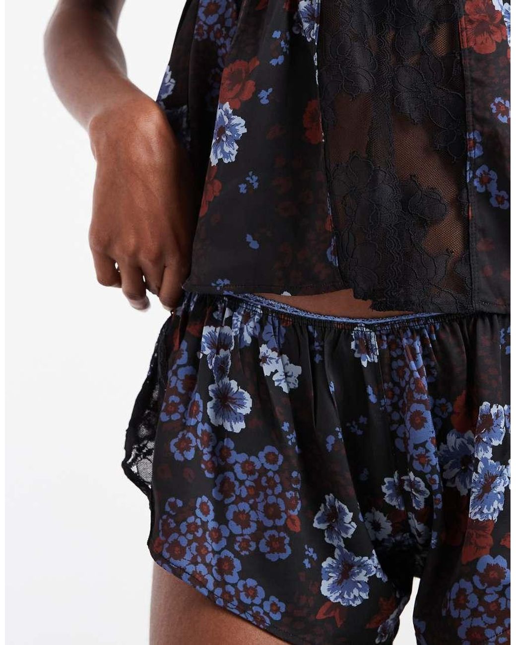 Free People Black 'up At Dawn' Sleep Set