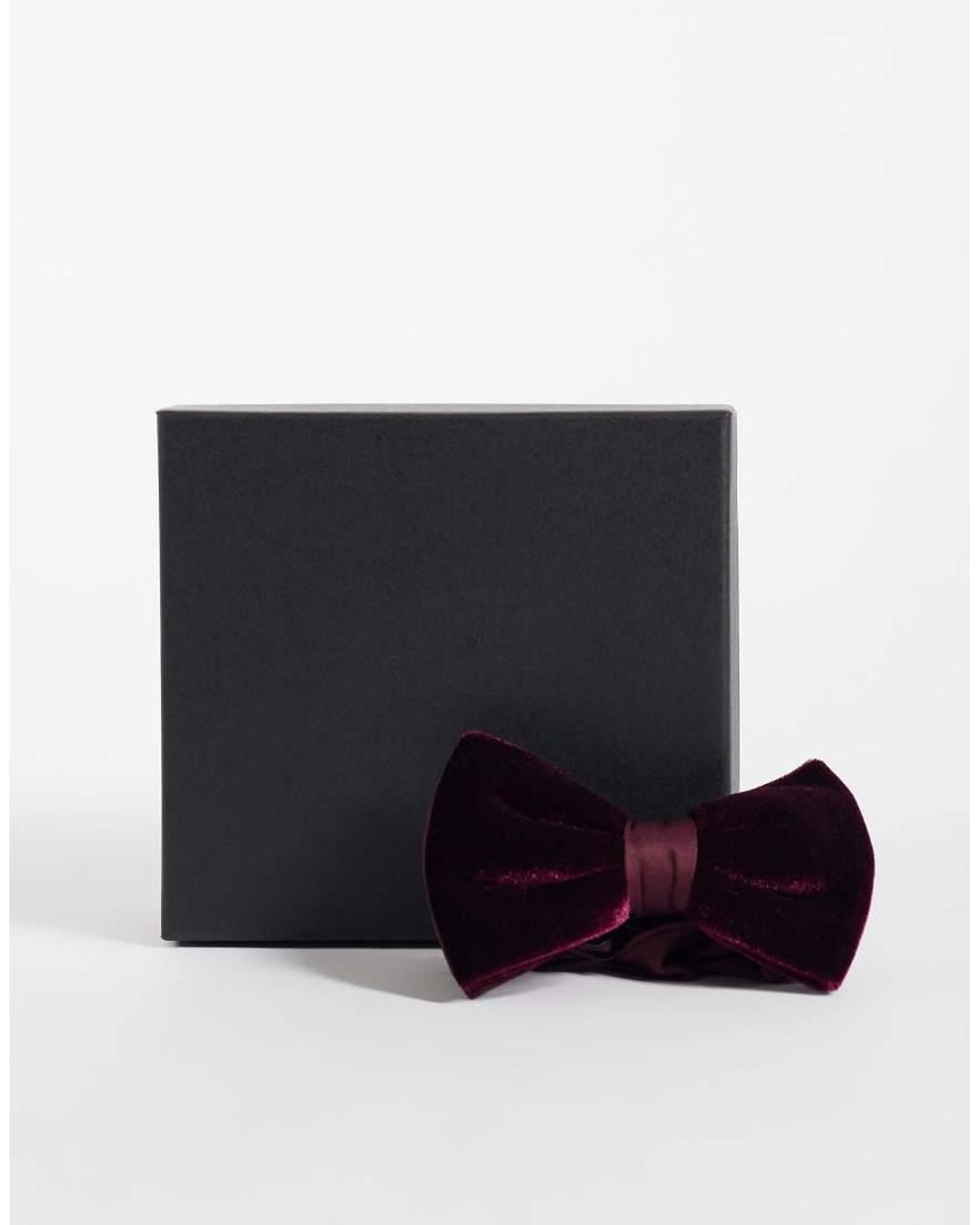 ASOS Red Velvet Bow Tie Giftbox for men