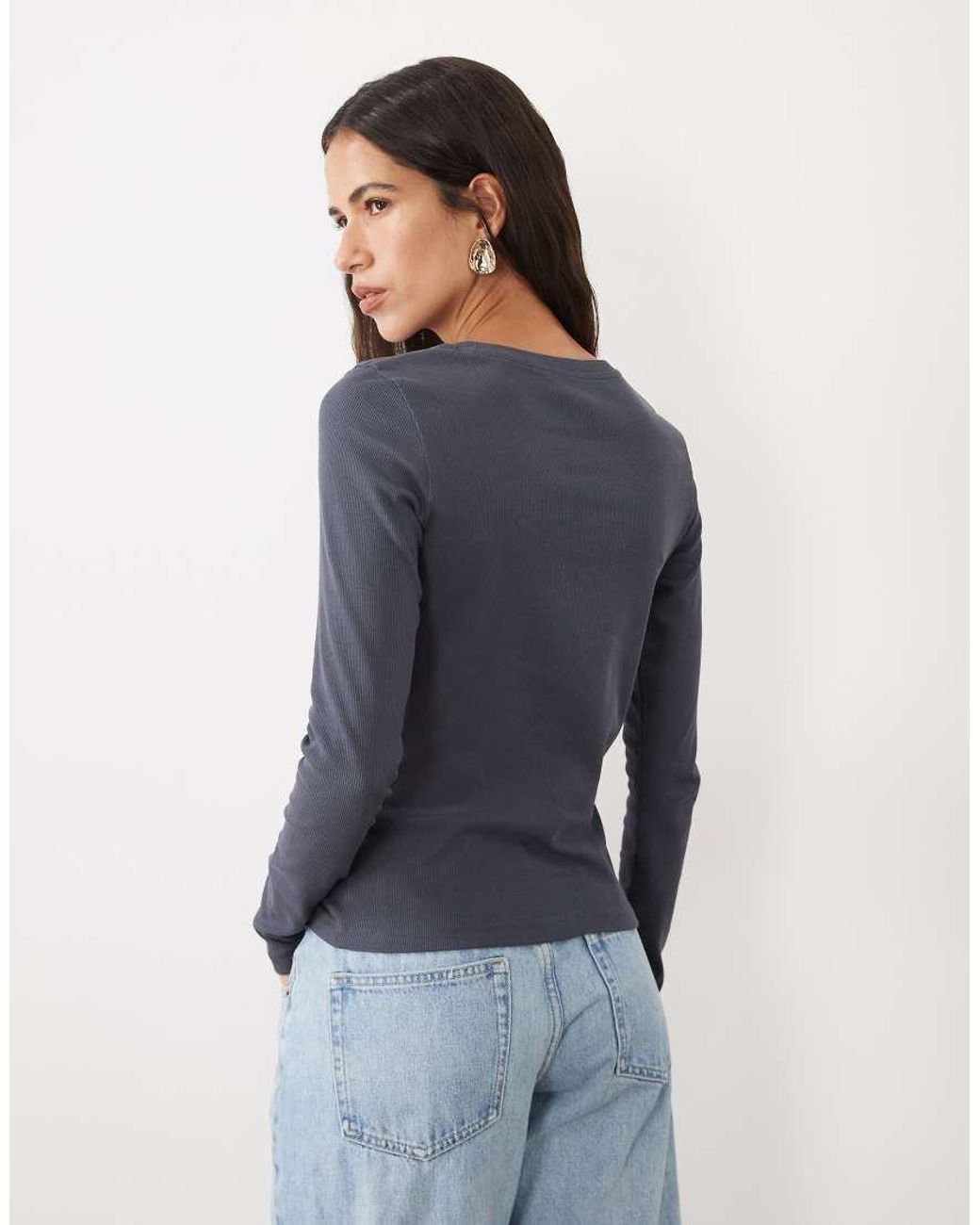 JJ Rebel Blue Ribbed Long Sleeved Top