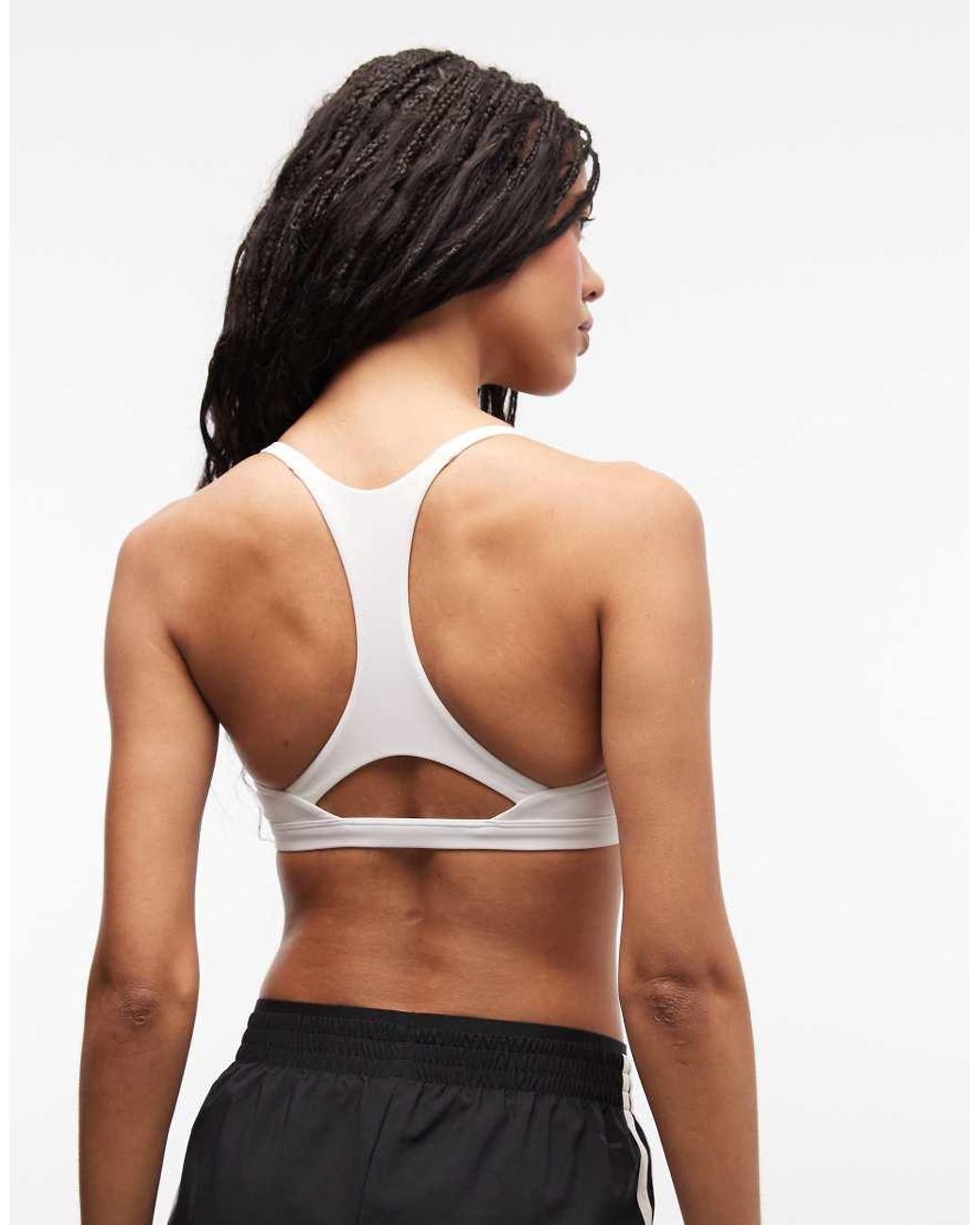 Adidas Originals White Adidas Training Optime Light Support Sports Bra