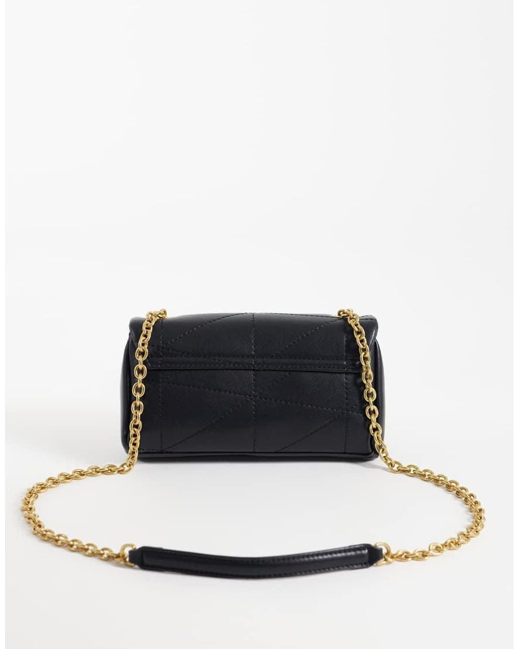 Borsa A Tracolla Nera Con Catenina di Mango in White
