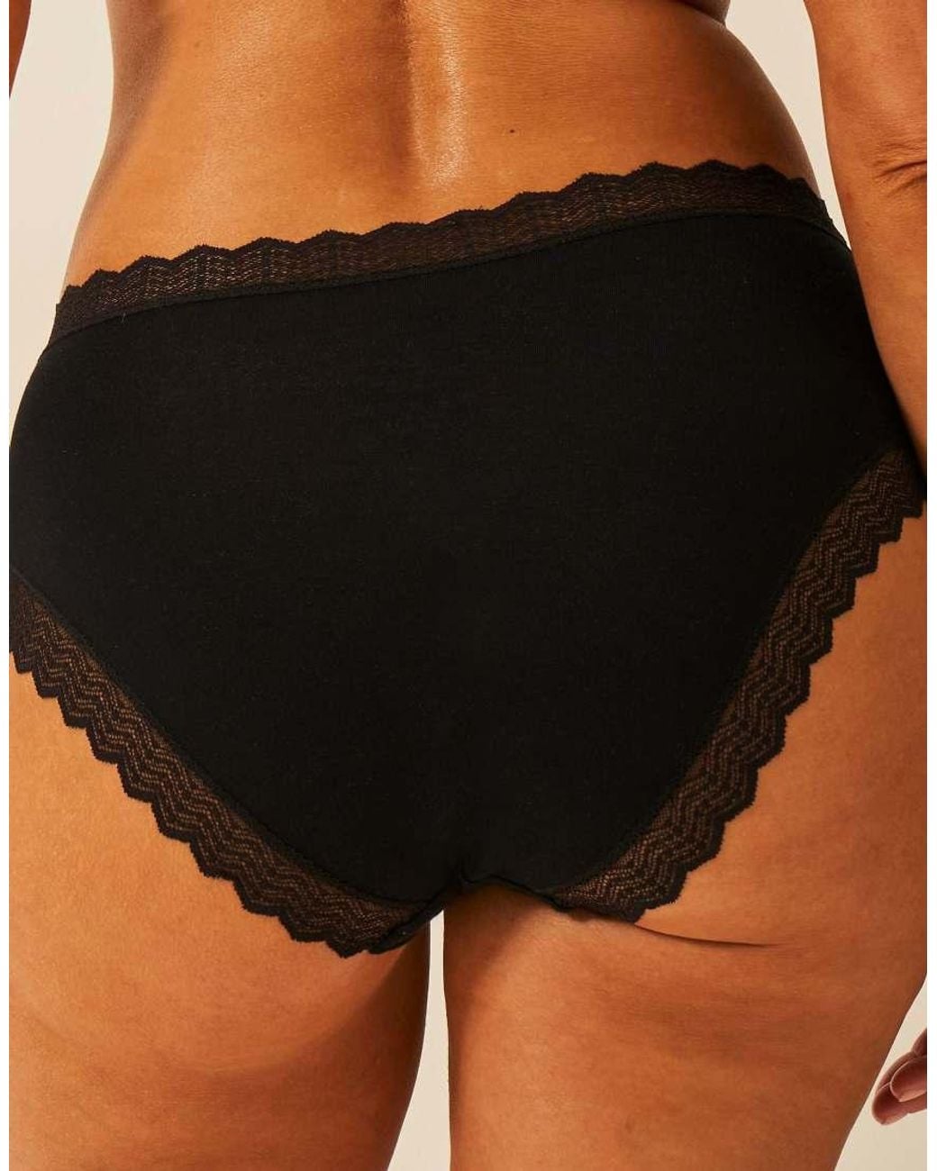 Stripe & Stare Black Zigzag Lace High Rise Knicker Four Pack