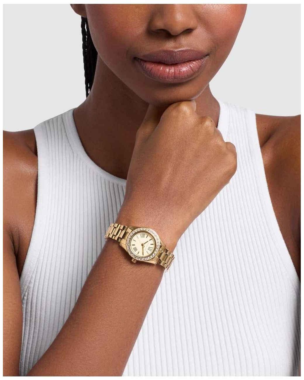 Michael Kors Metallic Lexington Three-Hand-Tone Stainless Steel Watch And Interchangeable Topring Set