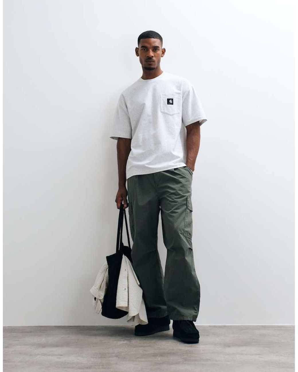 Carhartt White Og Loose Pocket T-shirt for men