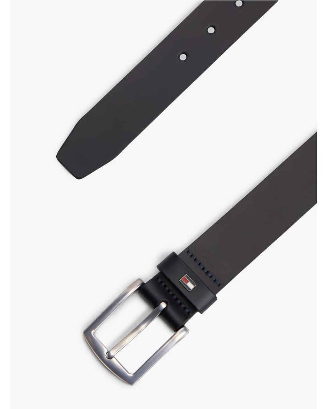 Tommy Hilfiger Blue Denton Enamel Flag Leather Belt for men