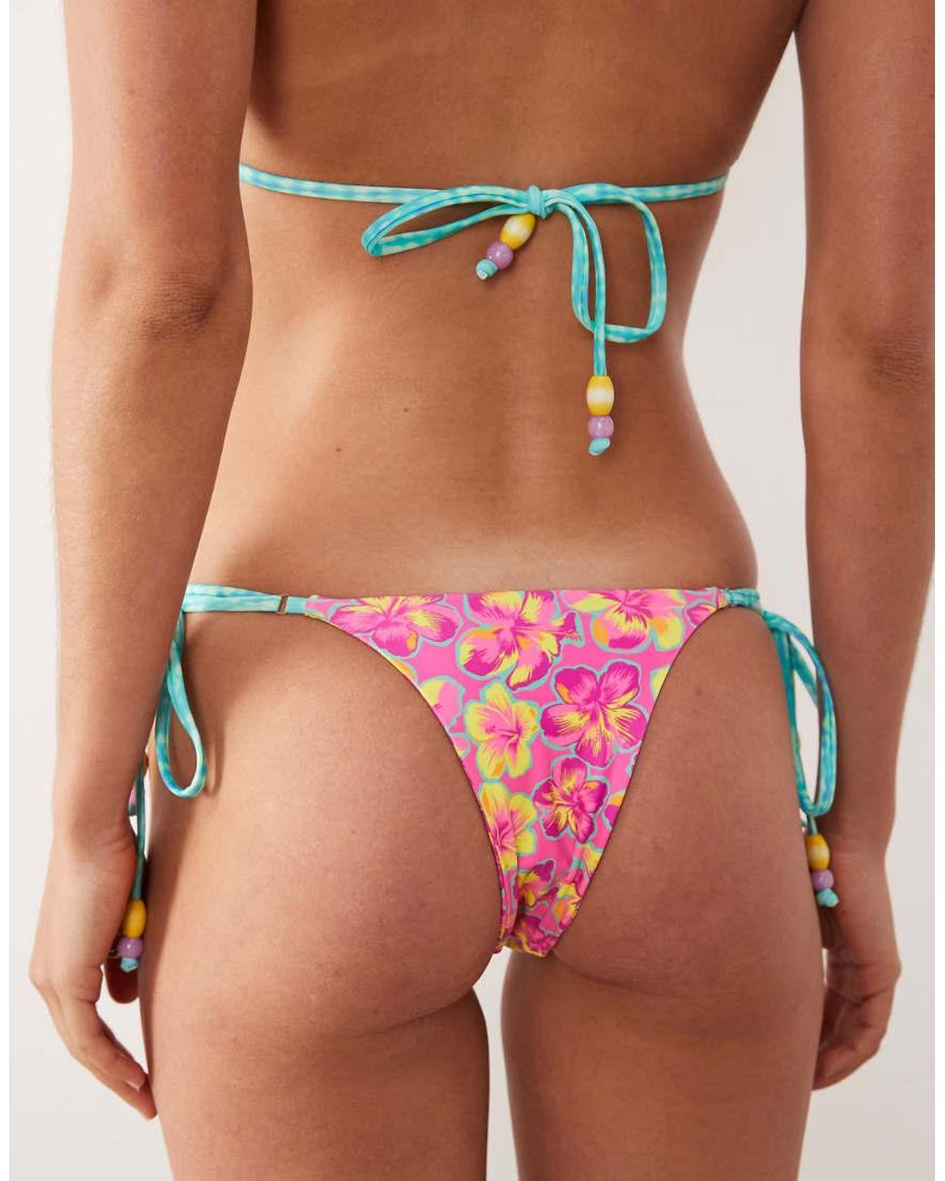 Kulani Kinis Green Sun Pop Thong Tieside Bikini Bottom