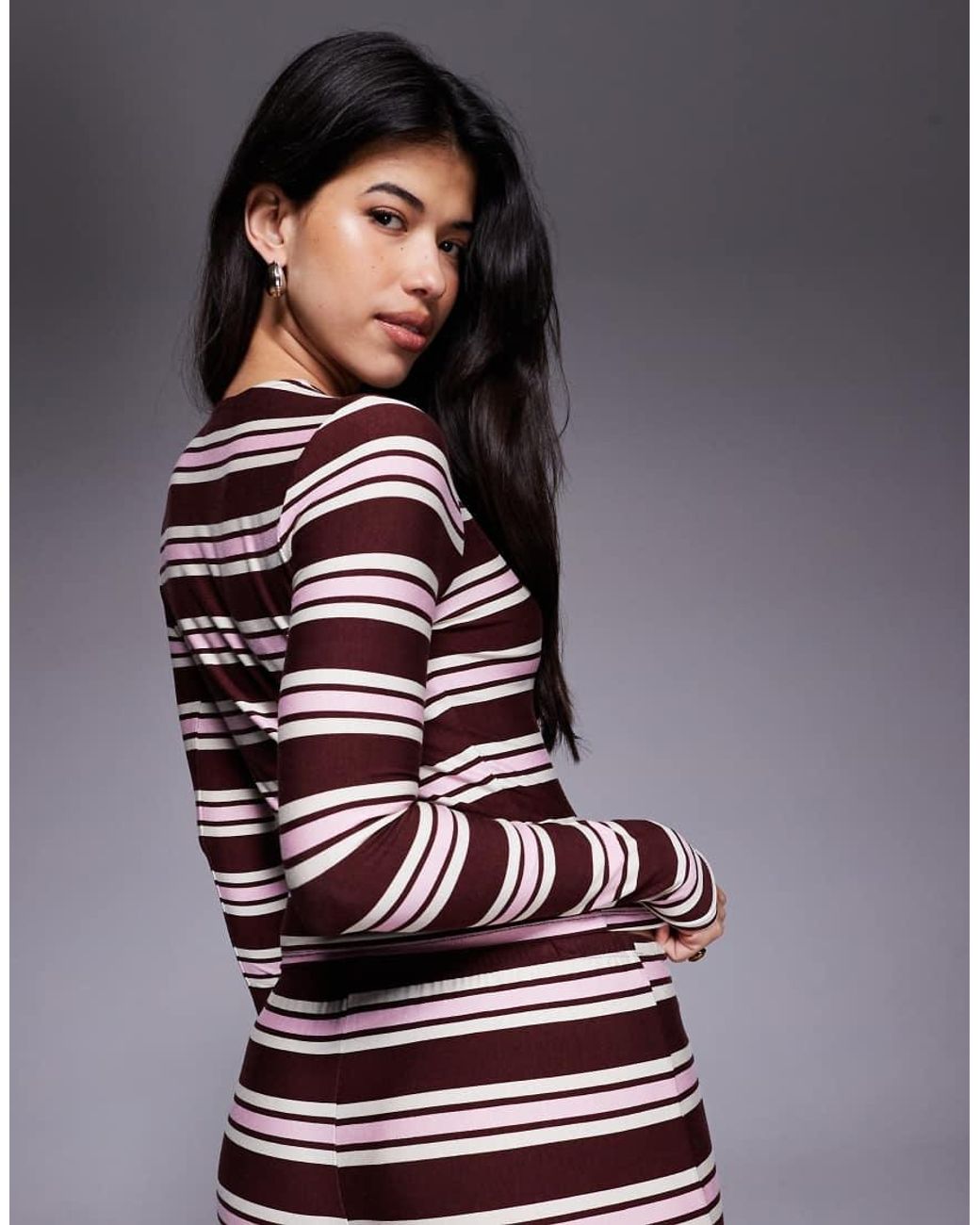 Kaiia Multicolor Exclusive Super Soft Jersey Button-through Long Sleeve Top