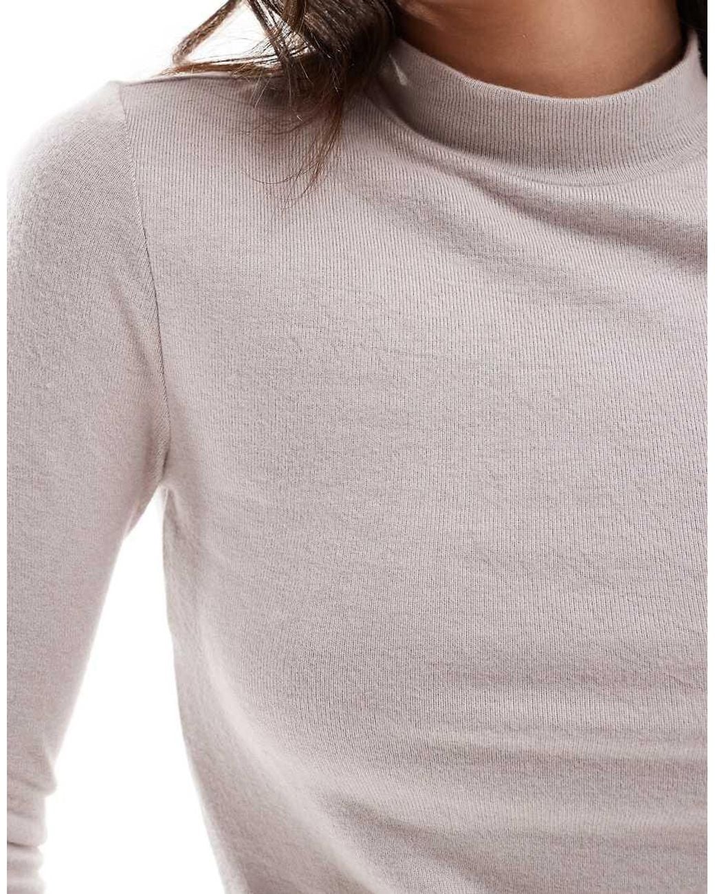 Vila Gray High Neck Long Sleeved Layering Top