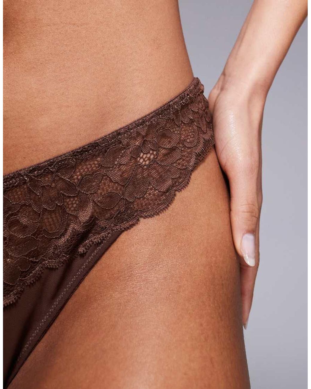 Ann Summers Brown Sexy Lace Thong
