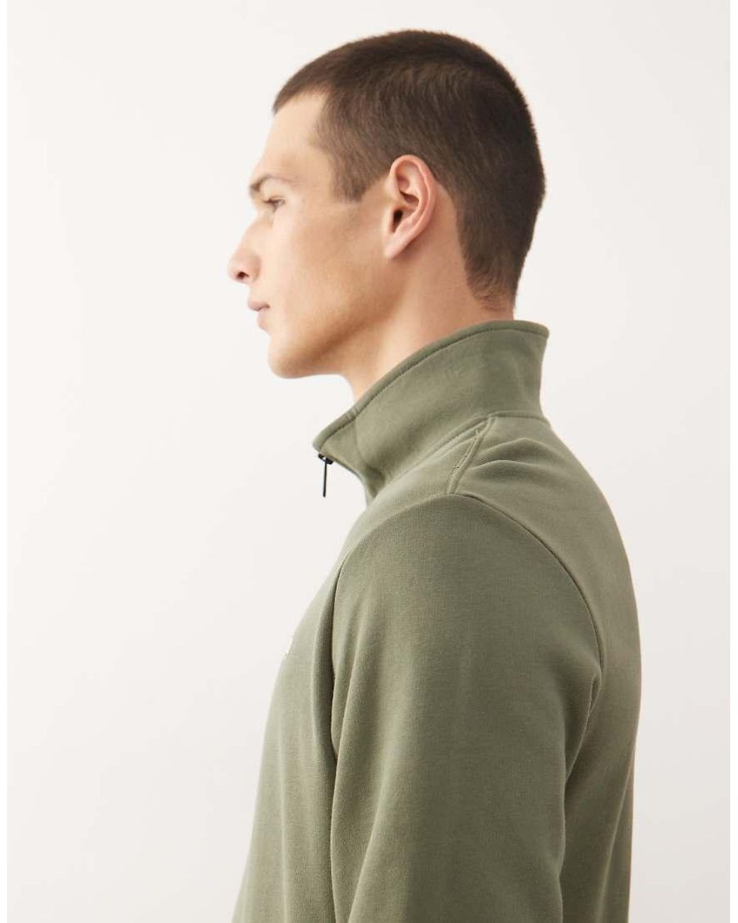 Napapijri Green 1/4 Zip Sweatshirt for men