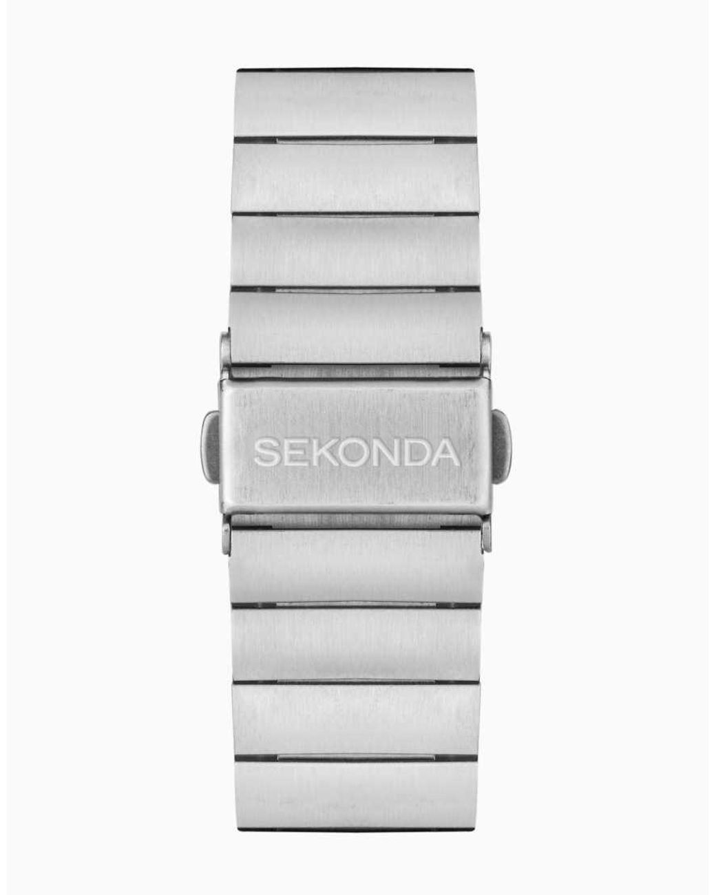 Sekonda Black Motion Plus Smartwatch Watch With Case And Stainless Steel Bracelet With Lcd Dial