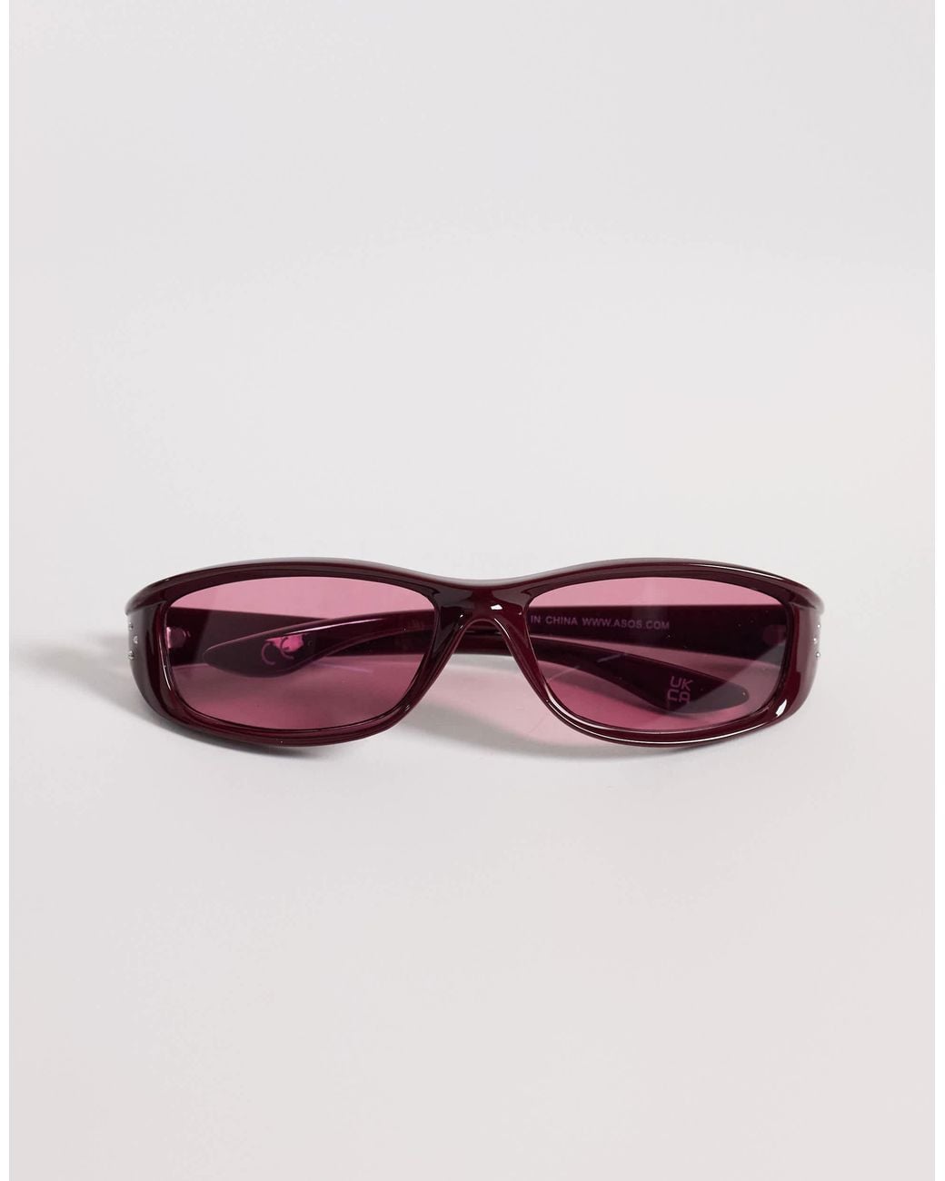 ASOS Pink Wrap Sunglasses for men