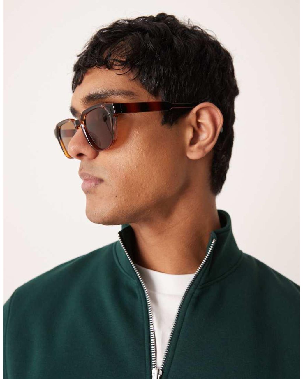 ASOS Black Hexagon Sunglasses for men