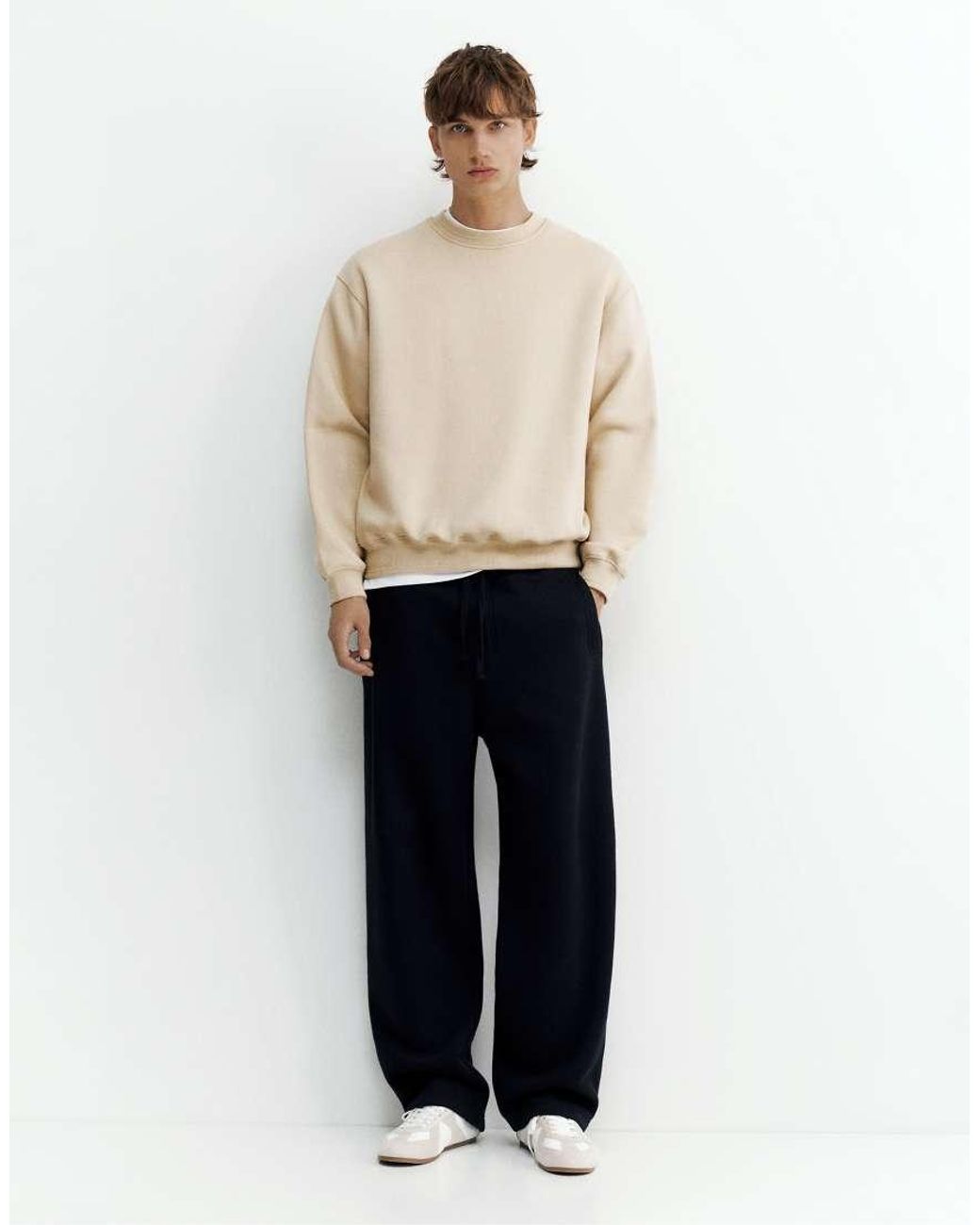 Pull&Bear Natural Relaxed Fit Sweatshirt for men