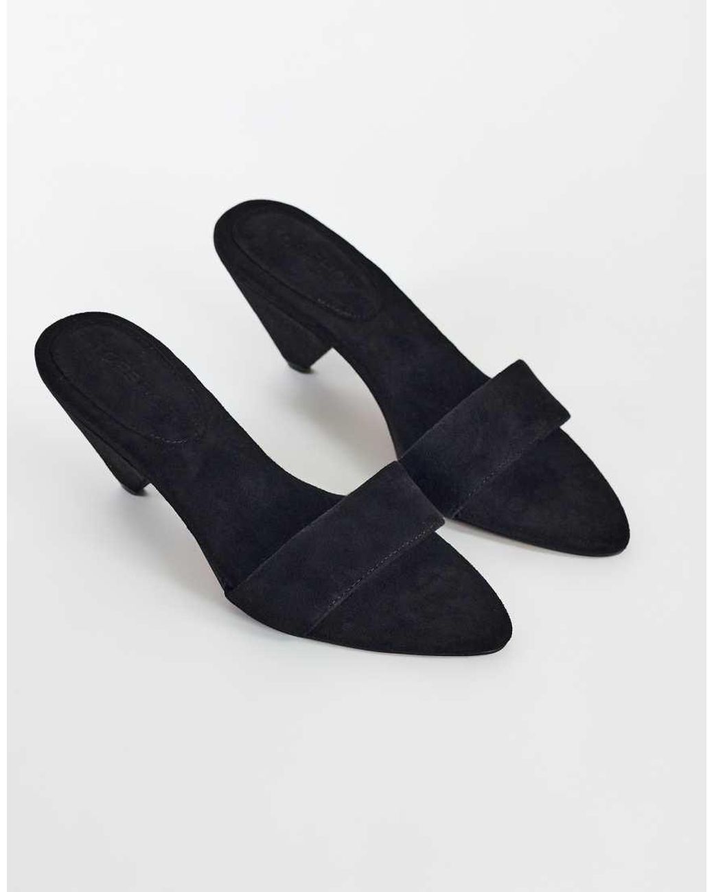 TOPSHOP Black Nathan Cone Heel Mule