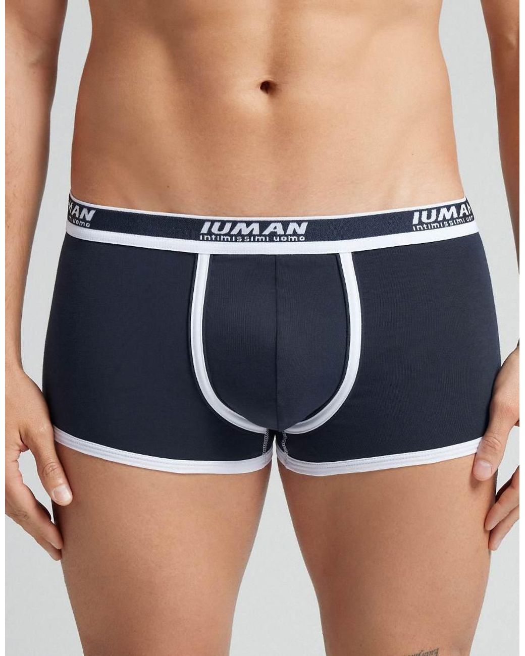 Intimissimi Blue Superior Cotton Boxers With Logo for men