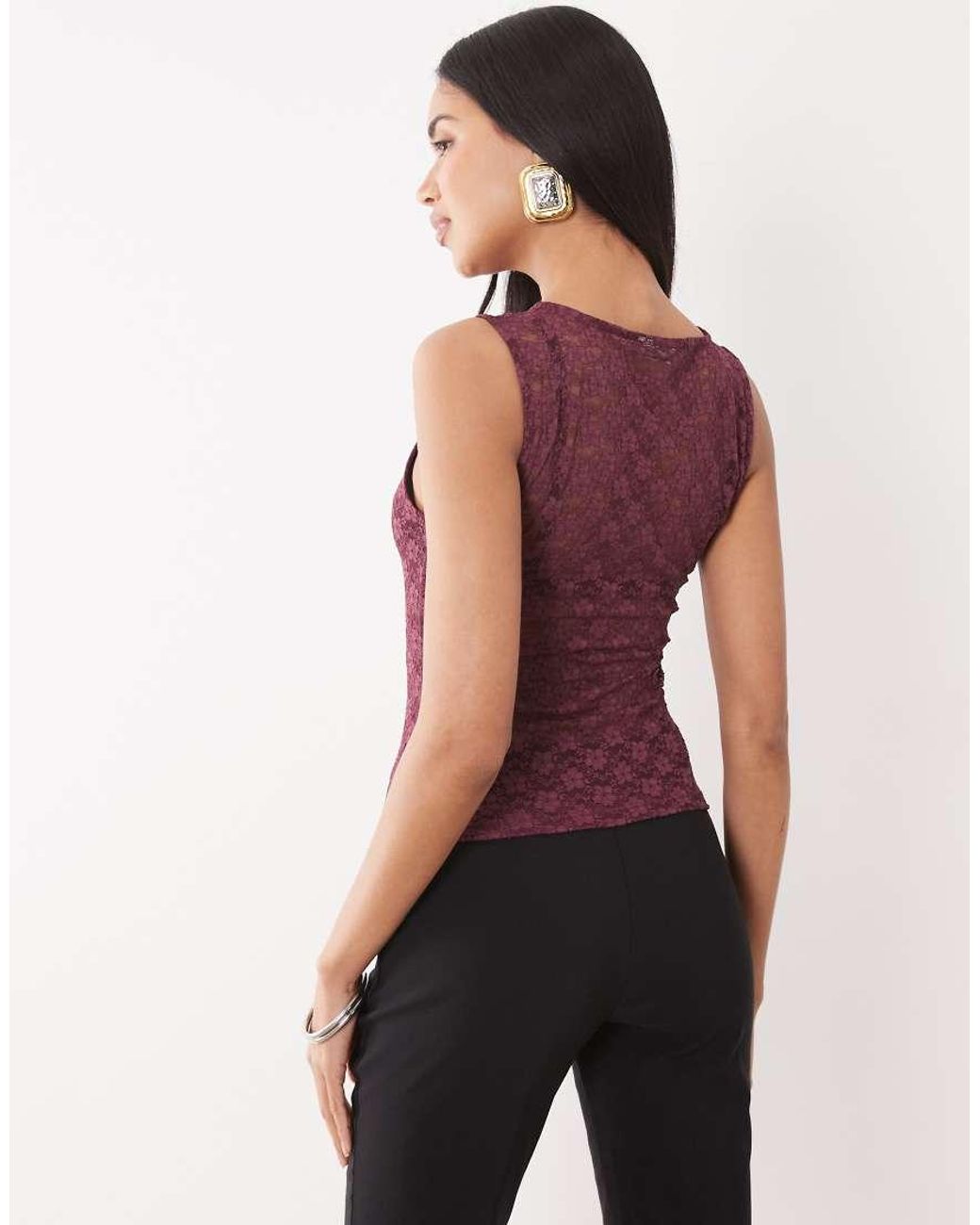 ASOS Red Lace Tank Top