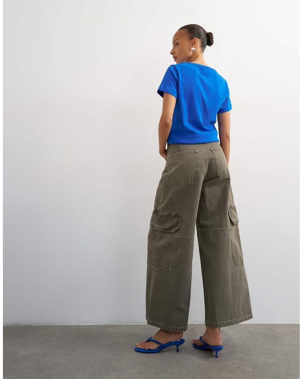 TOPSHOP Gray Carpenter Multi Pocket Jeans