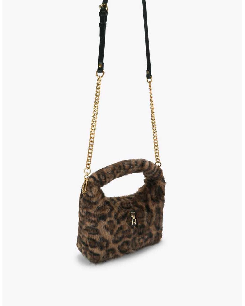Steve Madden Brown Fluffy Bag Leopard Print Cross Body