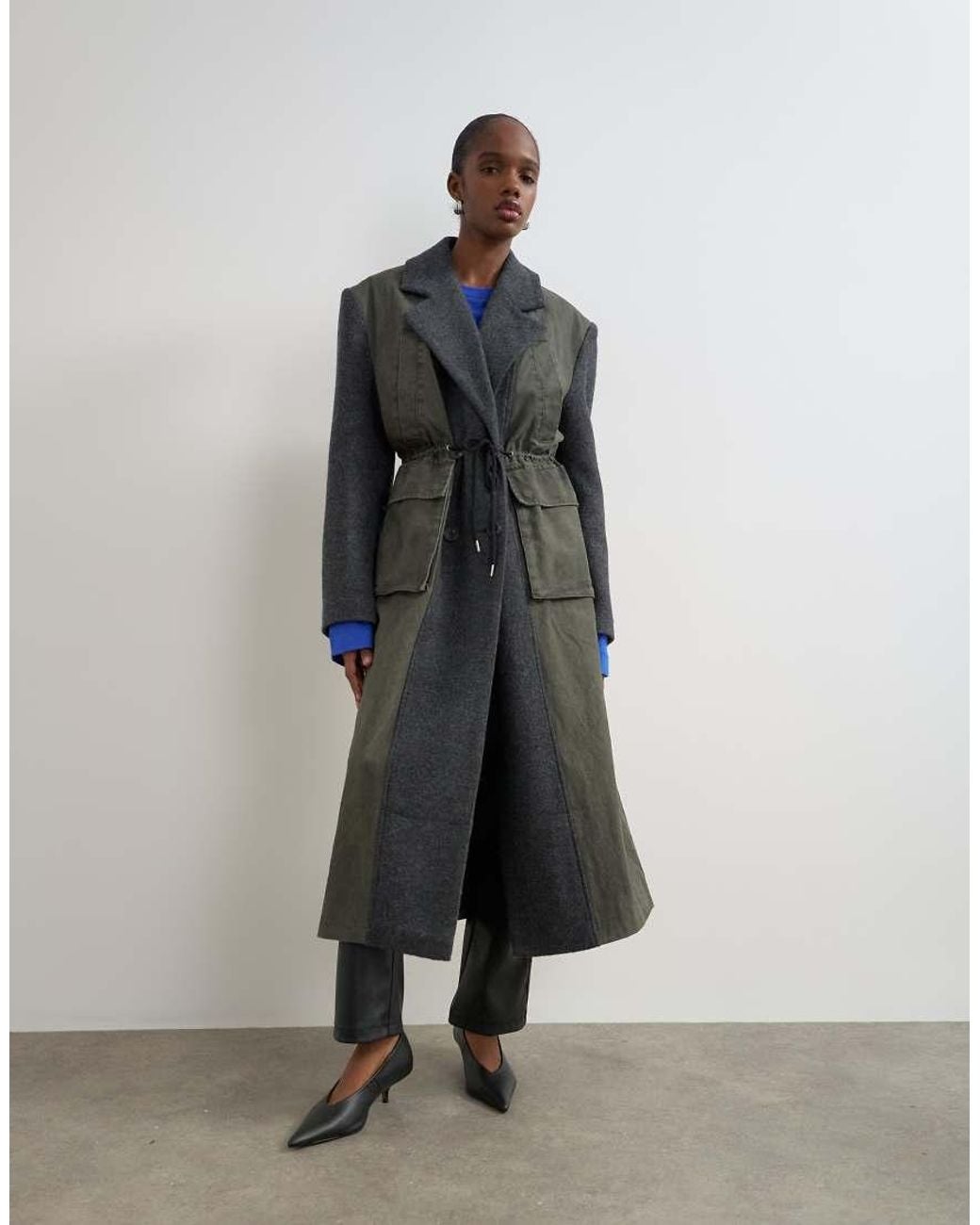 TOPSHOP White Hybrid Longline Formal Coat
