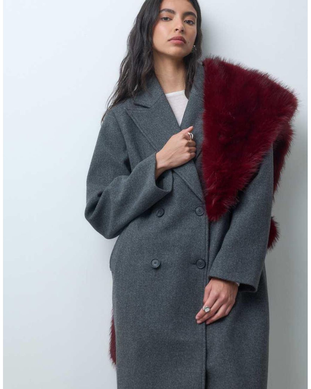 ONLY Blue Tailored Maxi Coat