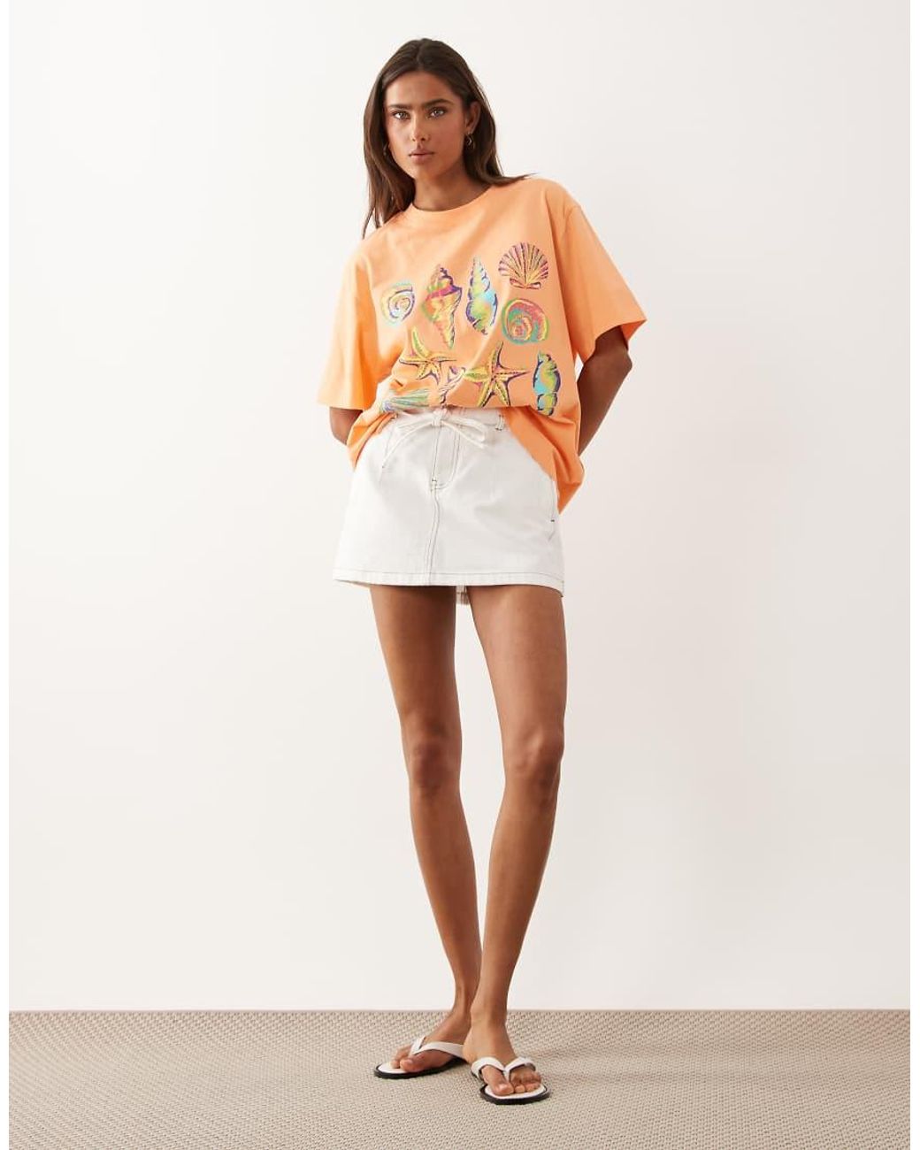 ASOS Orange Oversized T-shirt With Neon Shell Graphic