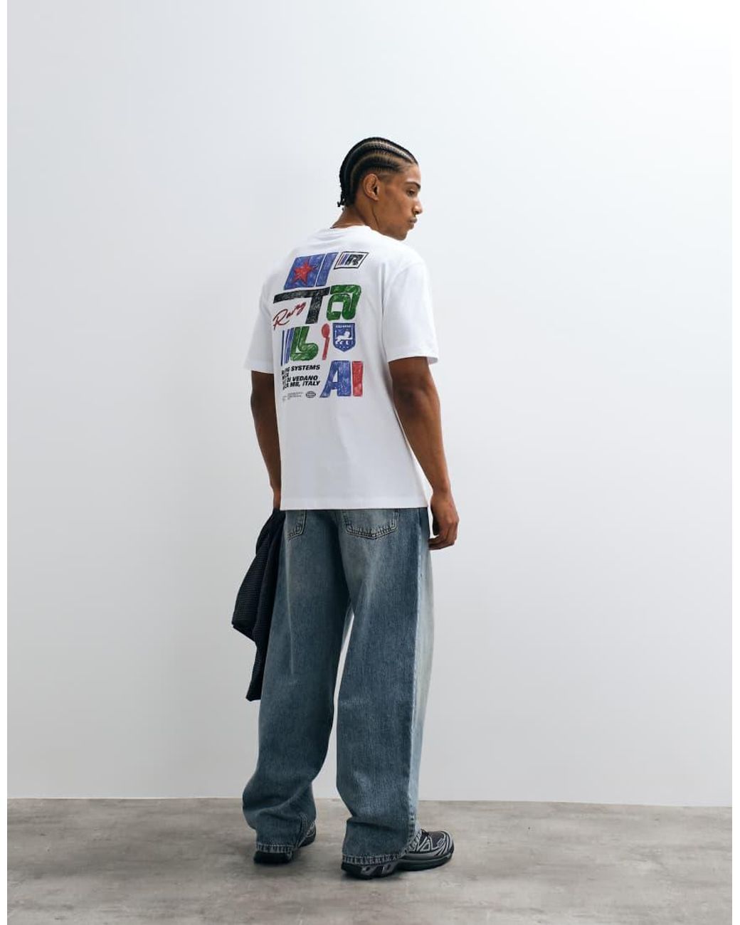 ASOS White Relaxed T-Shirt With Italia Graphic for men