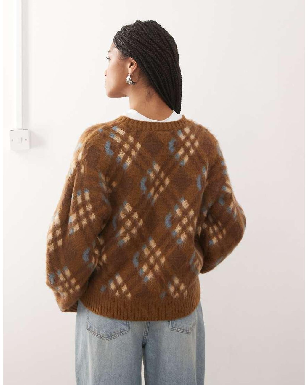 Reclaimed Vintage Natural Fluffy Knit Cardigan