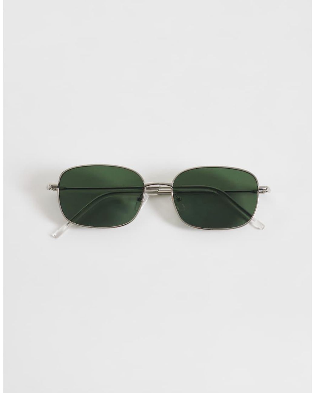 ASOS Green Metal Square Sunglasses With G15 Lens