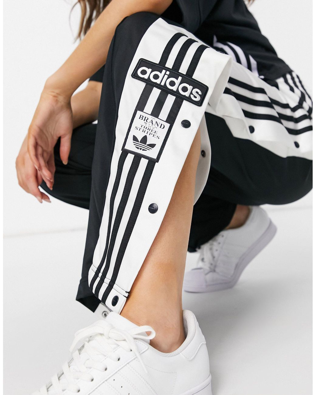 adidas Originals Adibreak Side Popper Track Pants in Black - Lyst