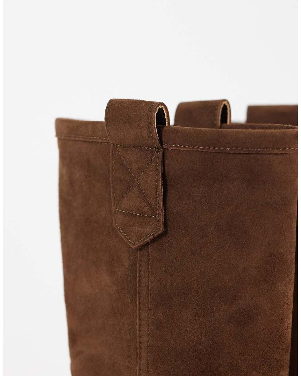ASOS Brown Clementine Pull On Trucker Knee Boots