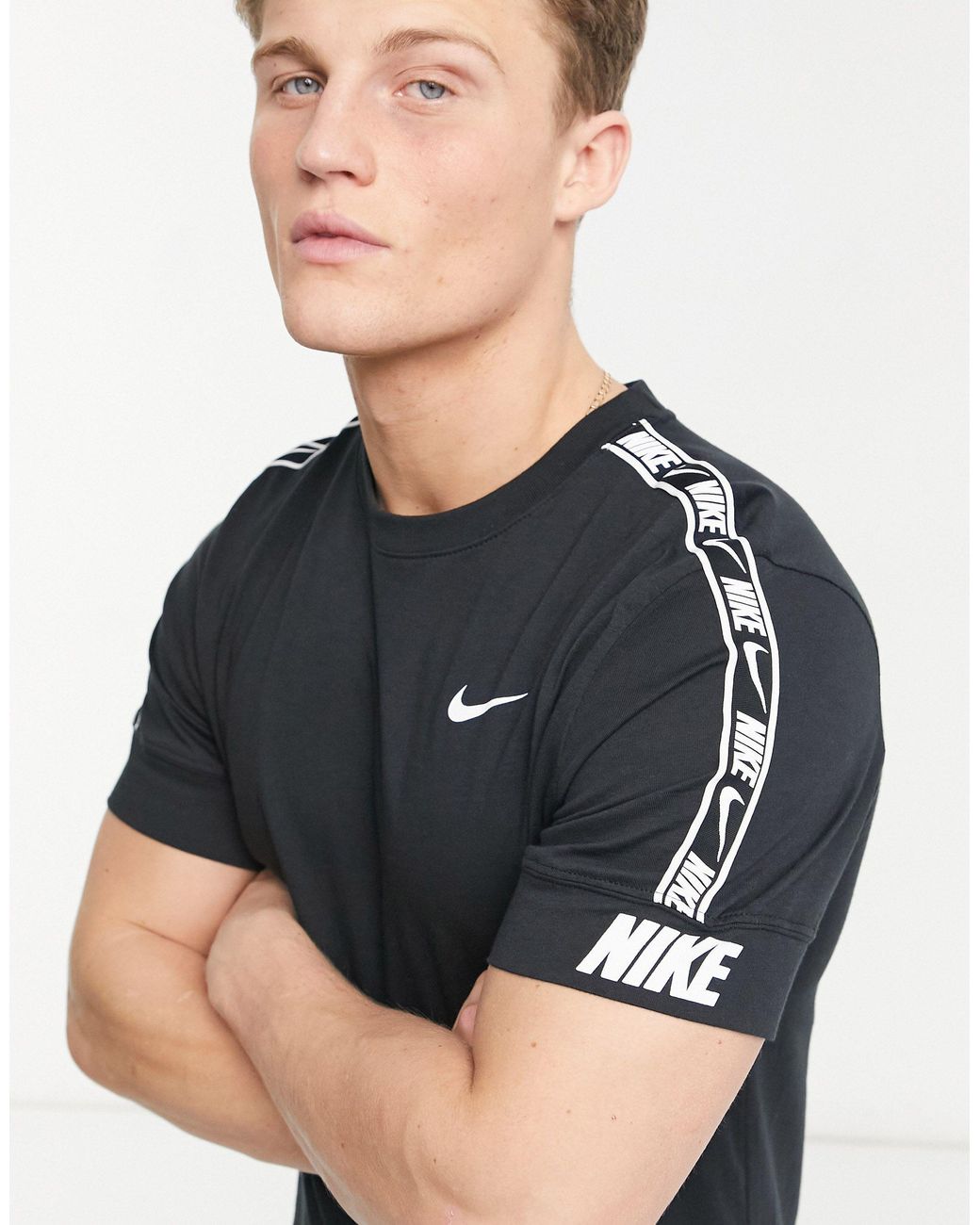 Nike Repeat Pack Taping T-shirt in Black for Men | Lyst UK