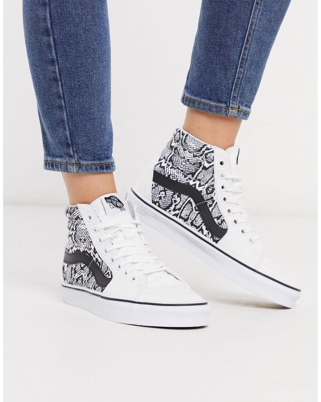 Vans Sk8-hi Snake Print Sneaker in White | Lyst