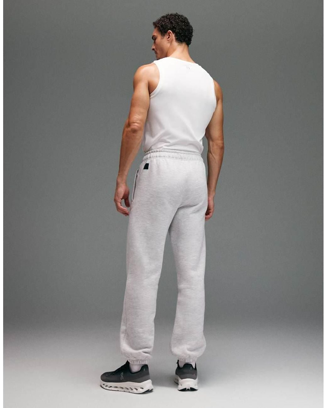 4505 Gray Icon Rest Day Heavyweight 440gsm Cotton Cuffed Sweatpants With Zip Pockets for men